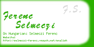ferenc selmeczi business card